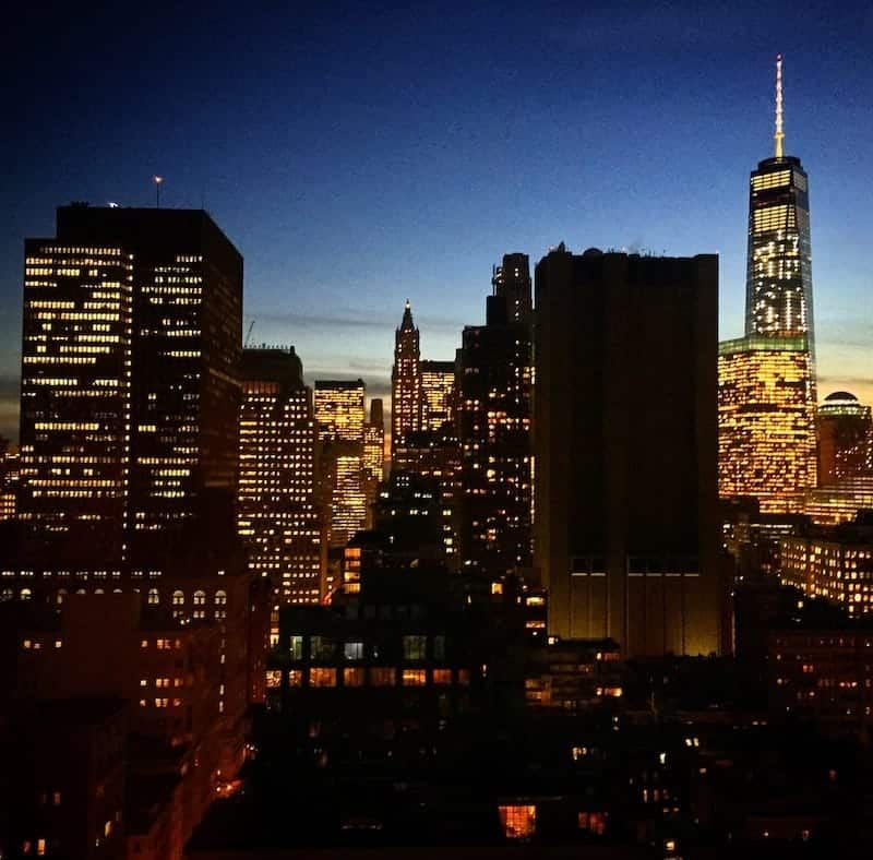 Photo of New York at night, shot from an office
