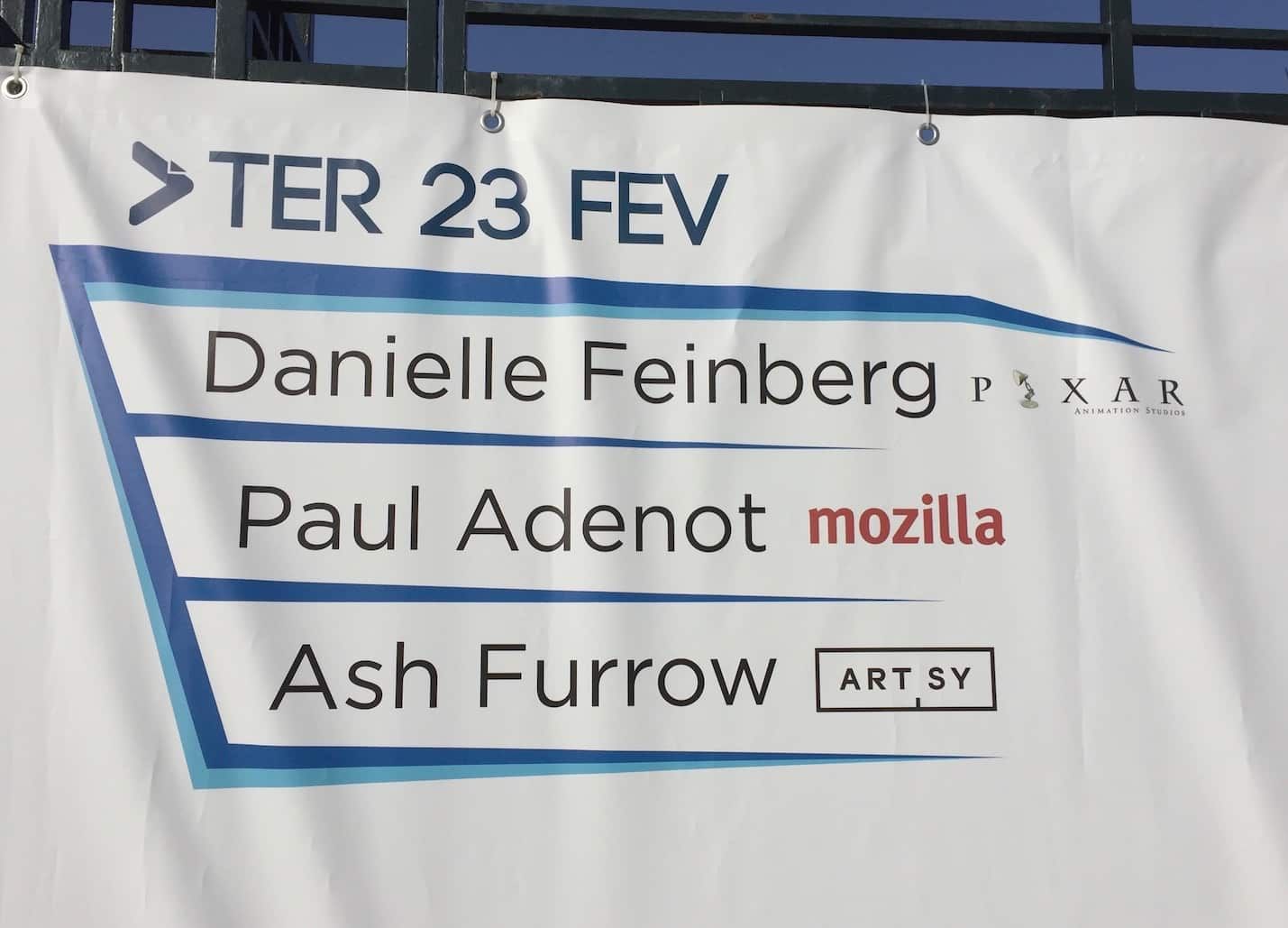 Photo of a conference billing with my name next to several others