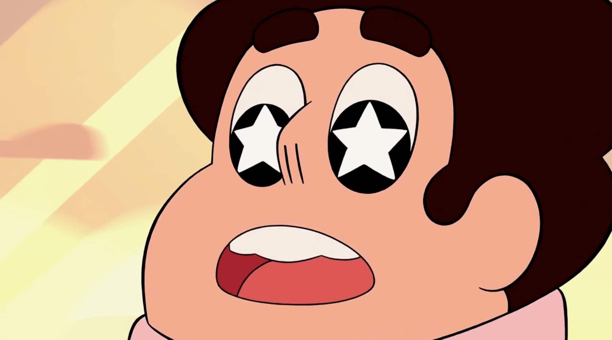 Cartoon of a character with stars in their eyes