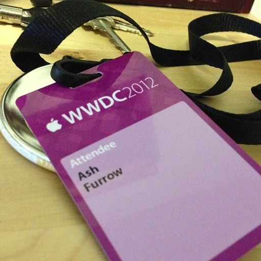 Photo of my WWDC badge for 2012