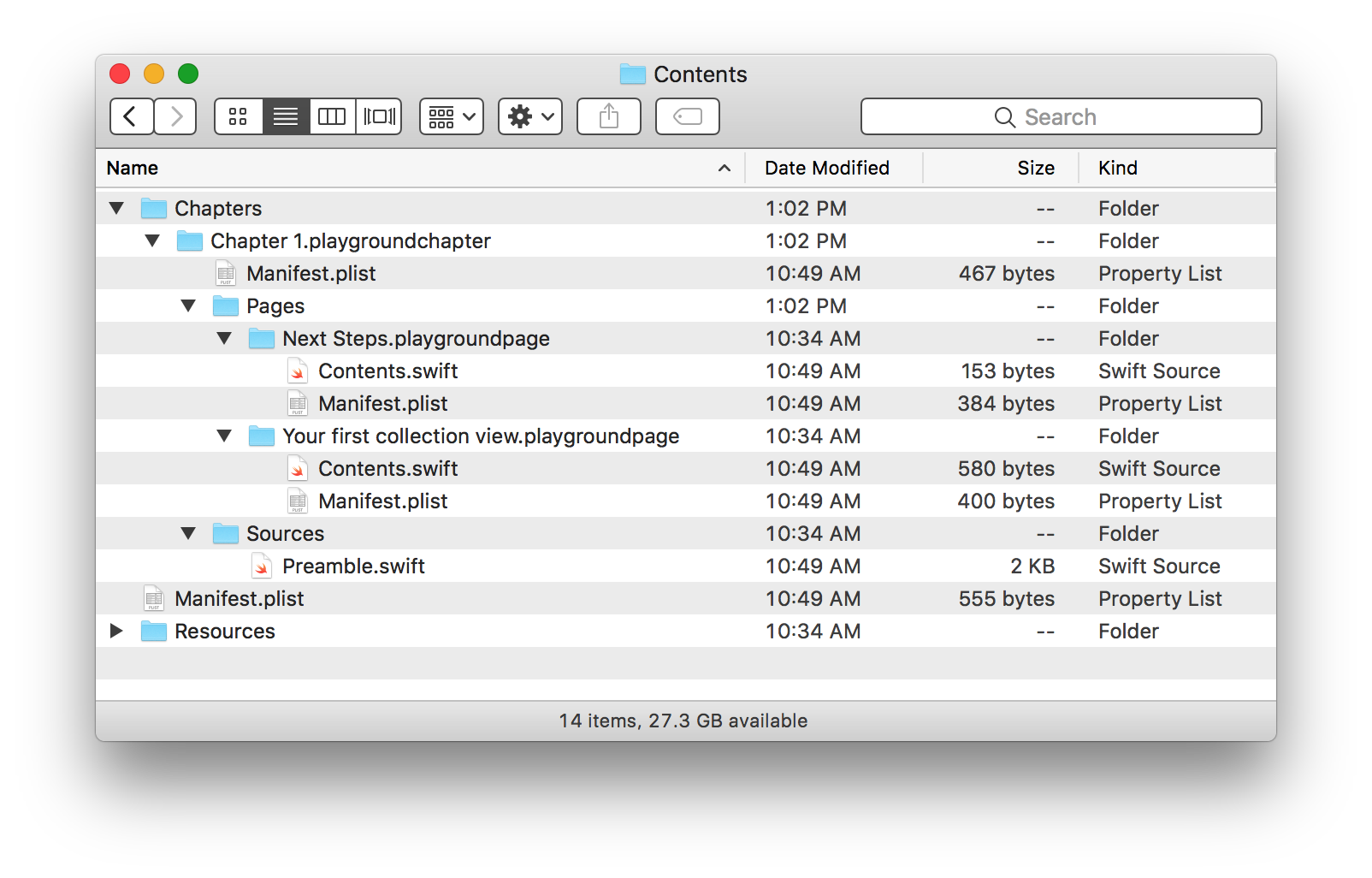 Structure of playground book
