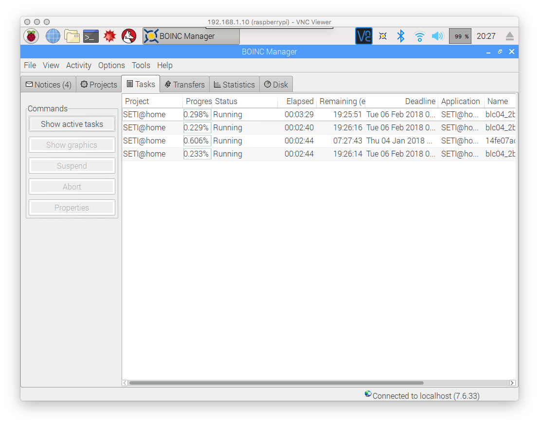 BOINC on a Raspberry Pi