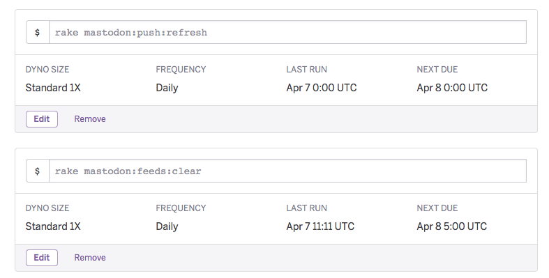 Scheduler for cron jobs