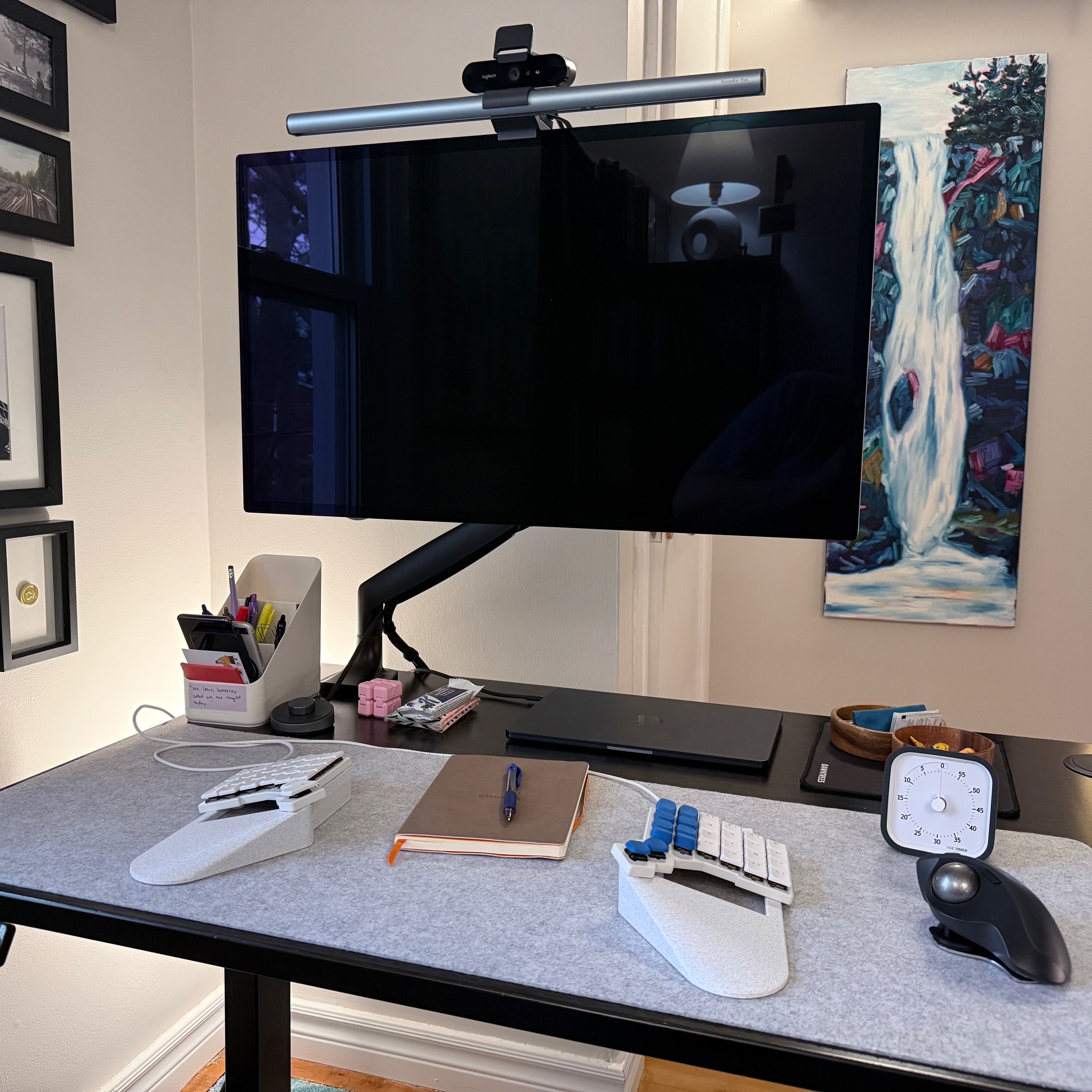 Photo of the top of my desk, which is largely unchanged.