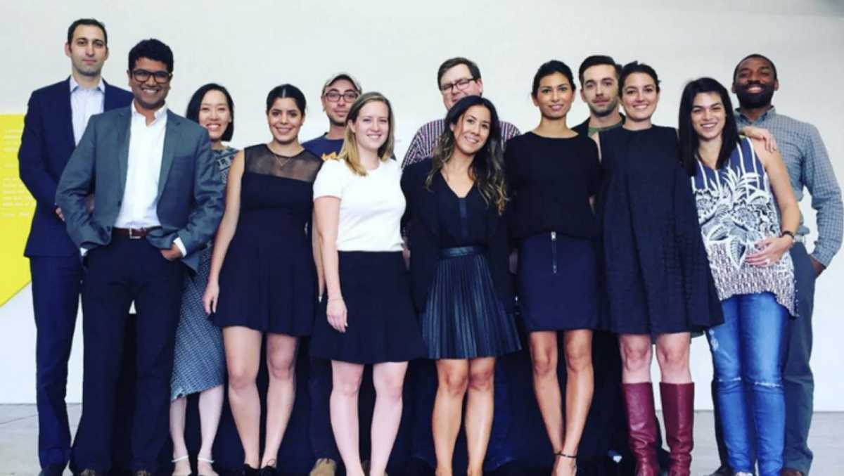 A photo of Artsy staff a the Sotheby's Input/Output auction, October 2015