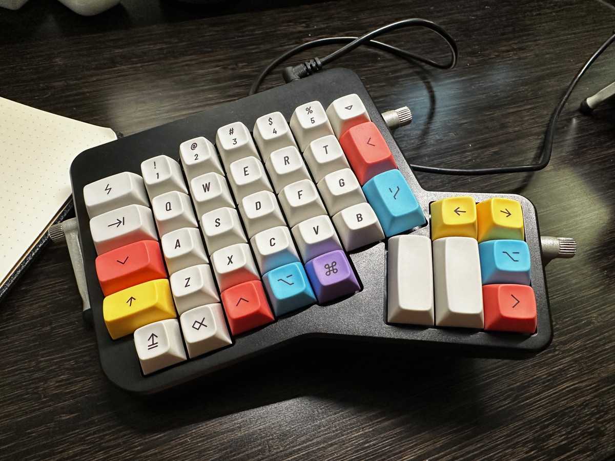 ErogDox EZ with colourful keycaps