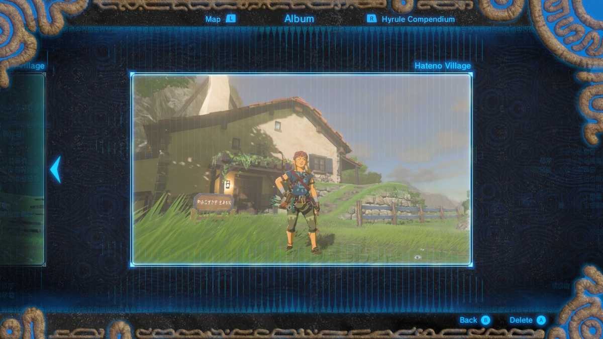 Photo from Zelda: Breath of the Wild of Link in front of his new house.