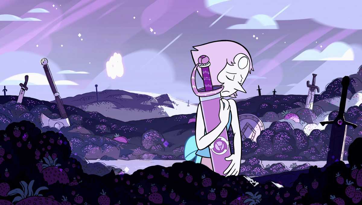 Pearl clutching a sword